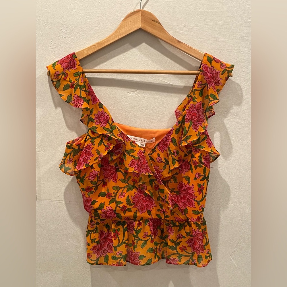 Veronica Beard Like New Floral Top Size 4